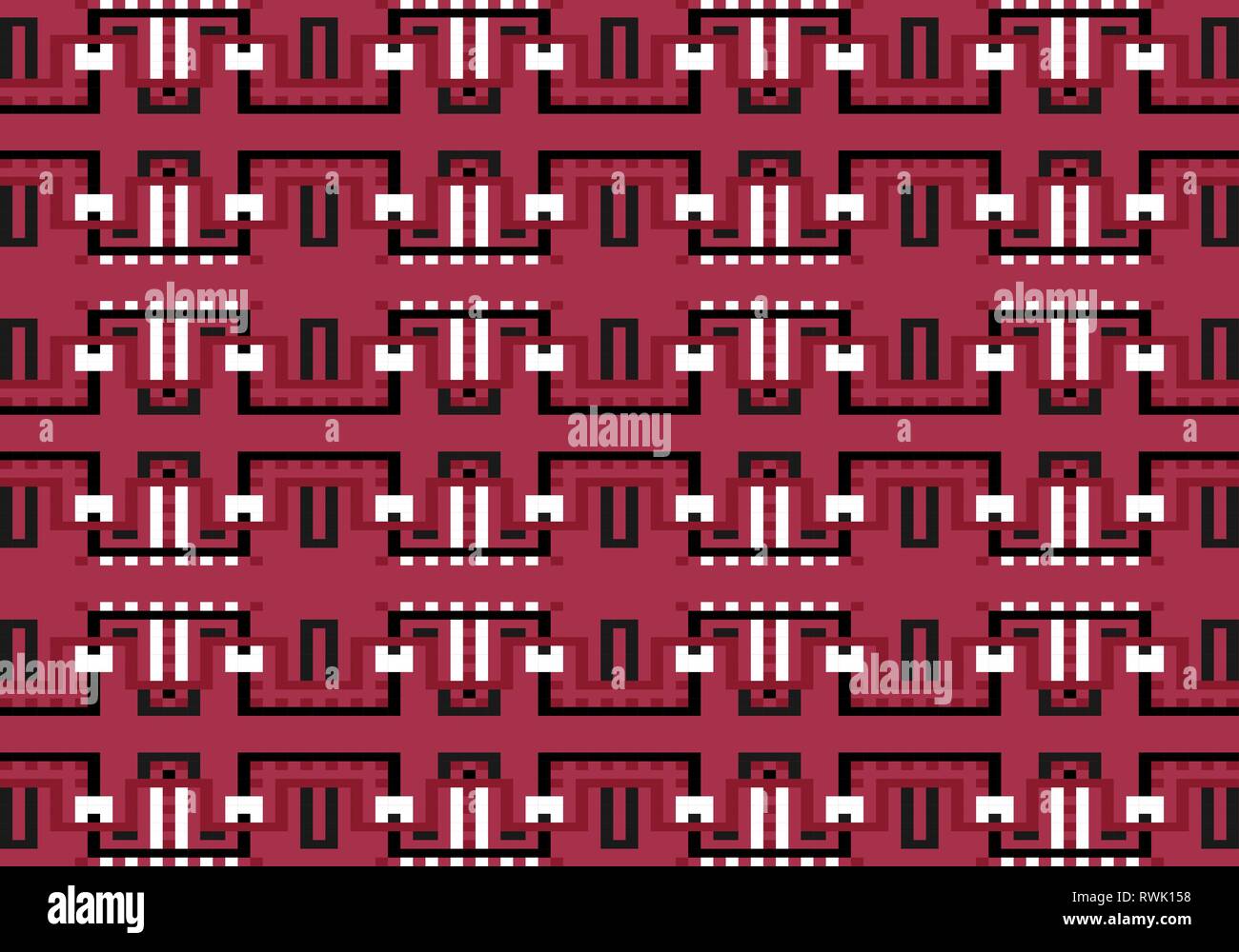 Vector geometric seamless pattern with colorful lines and squares. Stock Vector