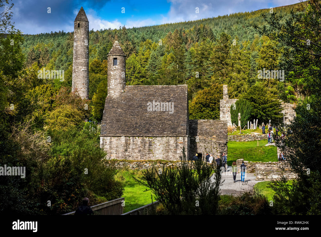 St. Kevin's Church; Glendalough, County Wicklow, Ireland Stock Photo