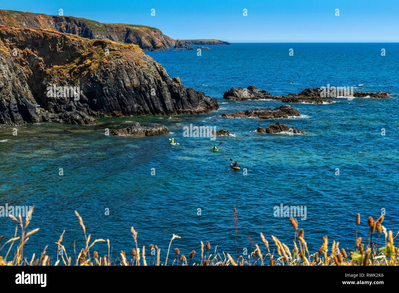 Kayaking along the Copper Coast Geopark; County Waterford, Ireland Stock  Photo - Alamy