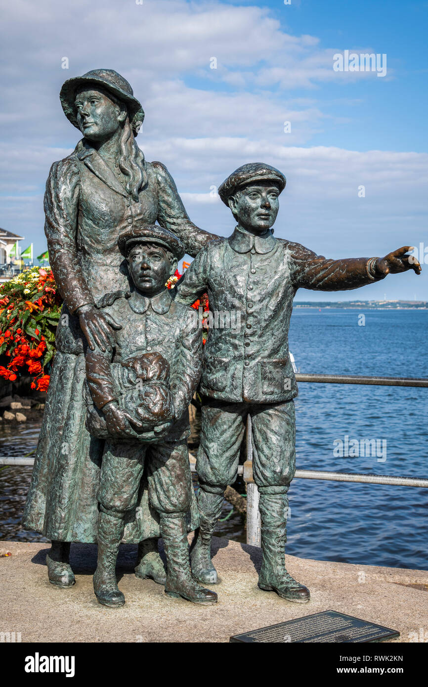 Statue of Annie Moore, the first Irish immigrant to the United States of America; Cobh, County