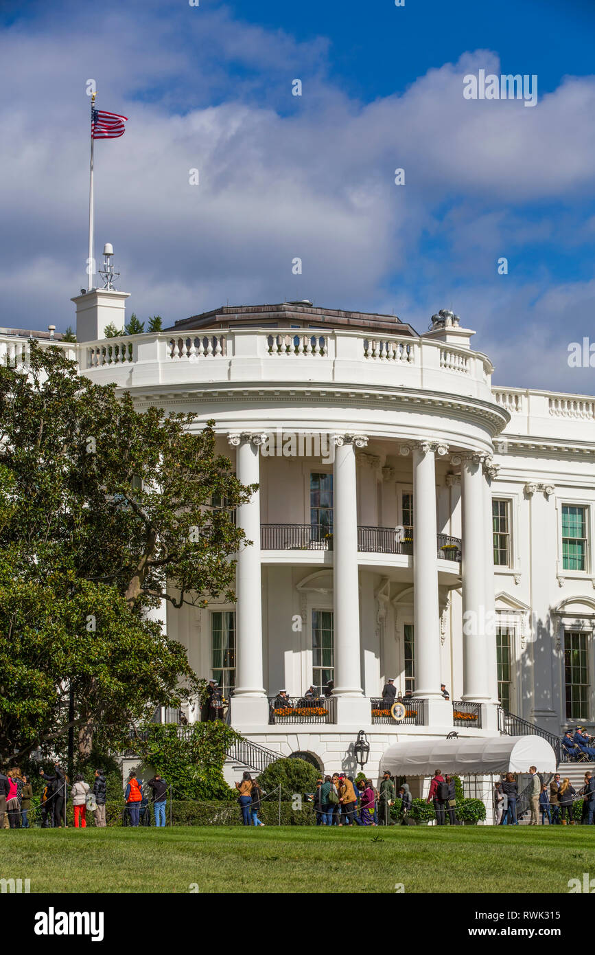 South Portico, White House; Washington D.C., United States of America Stock Photo