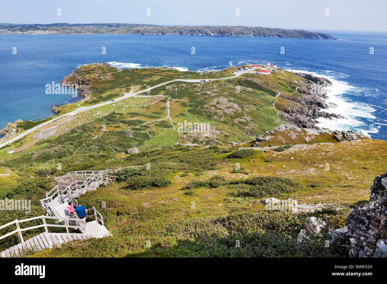 Fishing Point, also known as Fox Point, marks the south entrance to St.  Anthony Harbour in St. Anthony, Newfoundland, Canada. Photo taken from the  top of Daredevil Hill Stock Photo - Alamy