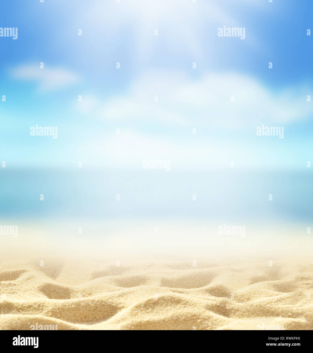 Summer beach background. Sand and sea and sky. Summer concept. Stock Photo