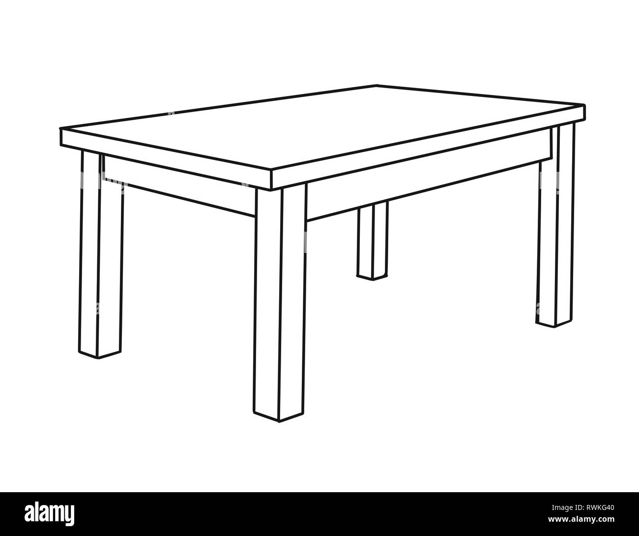 Realistic sketch of the table in perspective. Vector illustration Stock  Vector Image & Art - Alamy
