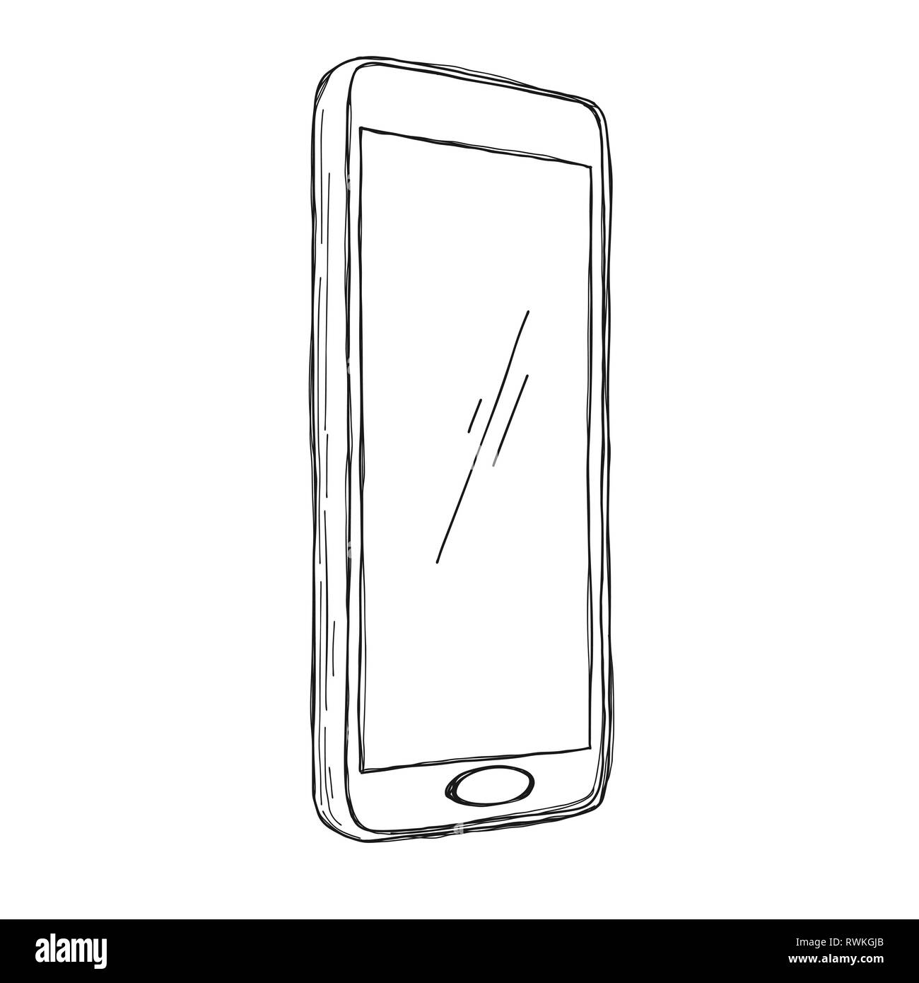 Dirty sketch  smartphone Royalty Free Vector Image