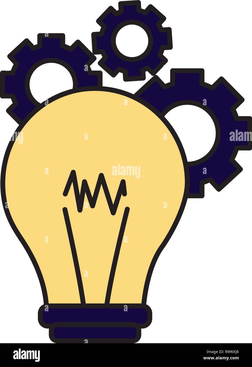 Light bulb idea cogs gears Stock Vector Images - Alamy