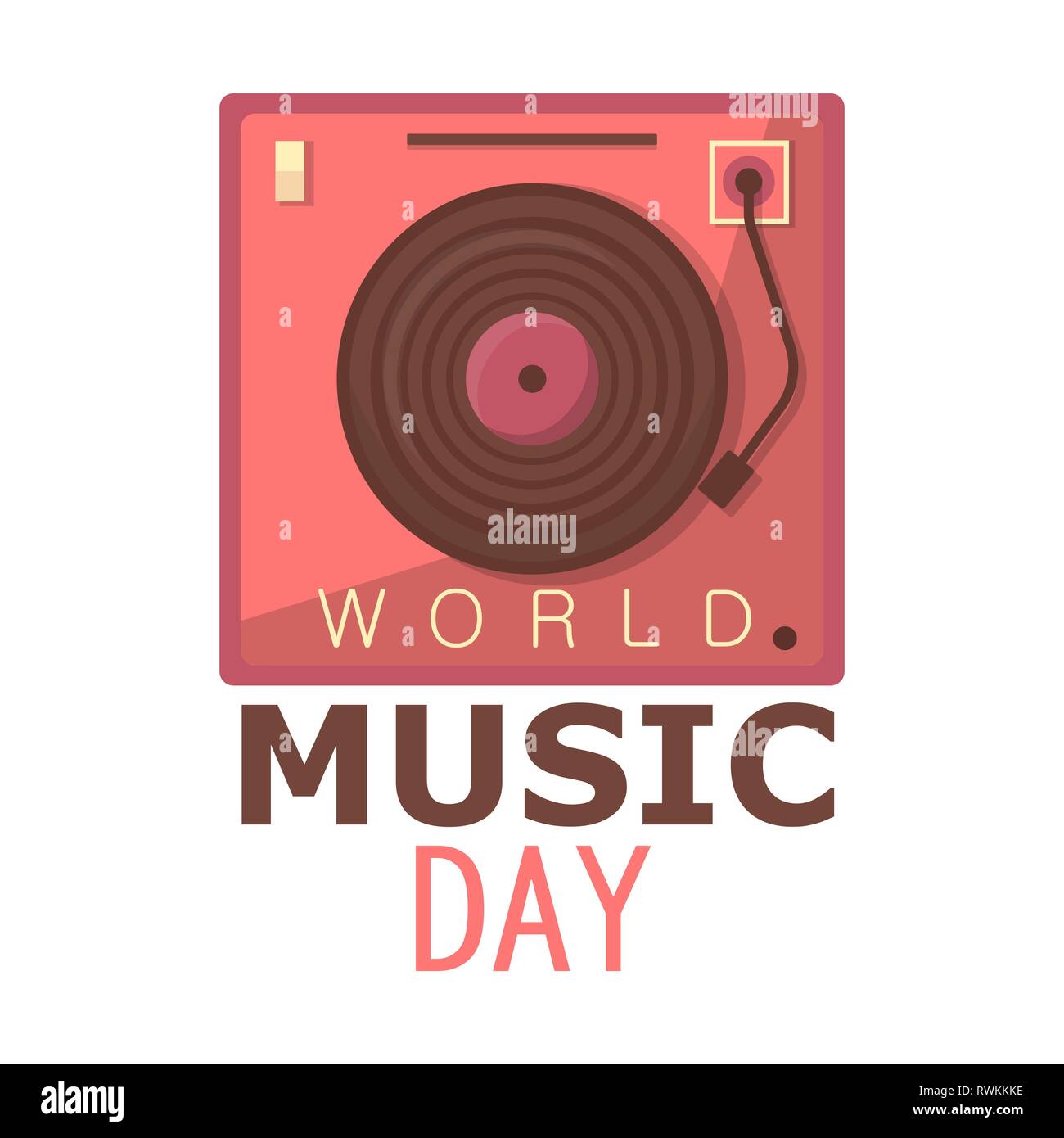 Dance party, dj logo design.World dj dy.World music day.Vector vinyl illustration Stock Vector