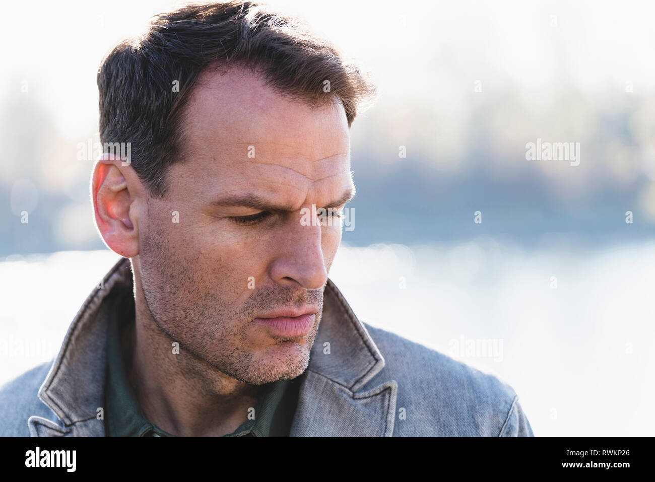 Portrait of man on bright day Stock Photo