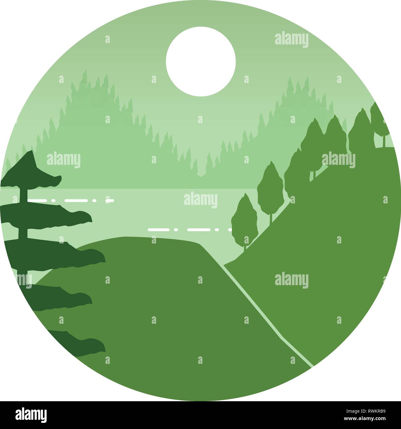 landscape mountains forest Stock Vector Image & Art - Alamy