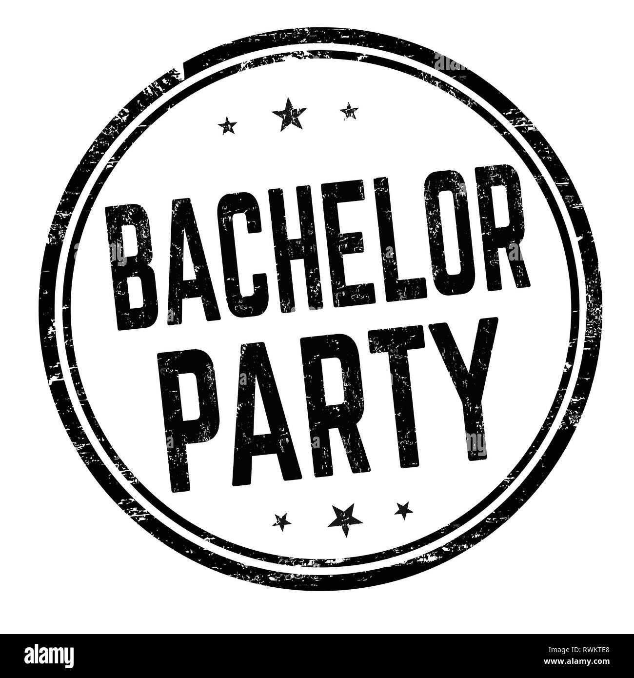 Bachelor party sign or stamp on white background, vector illustration