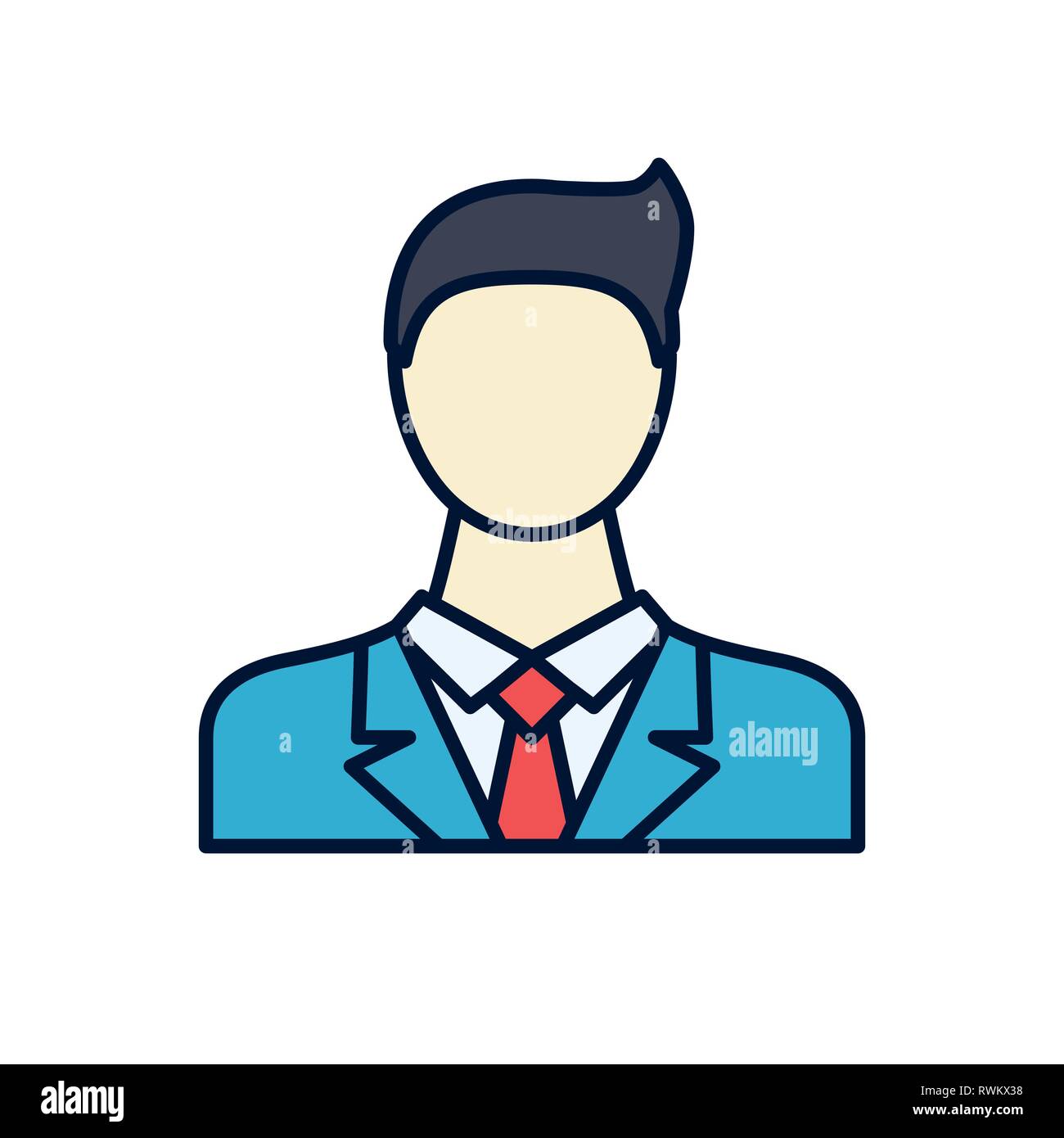 Businessman Filled Related Vector Icon Stock Vector