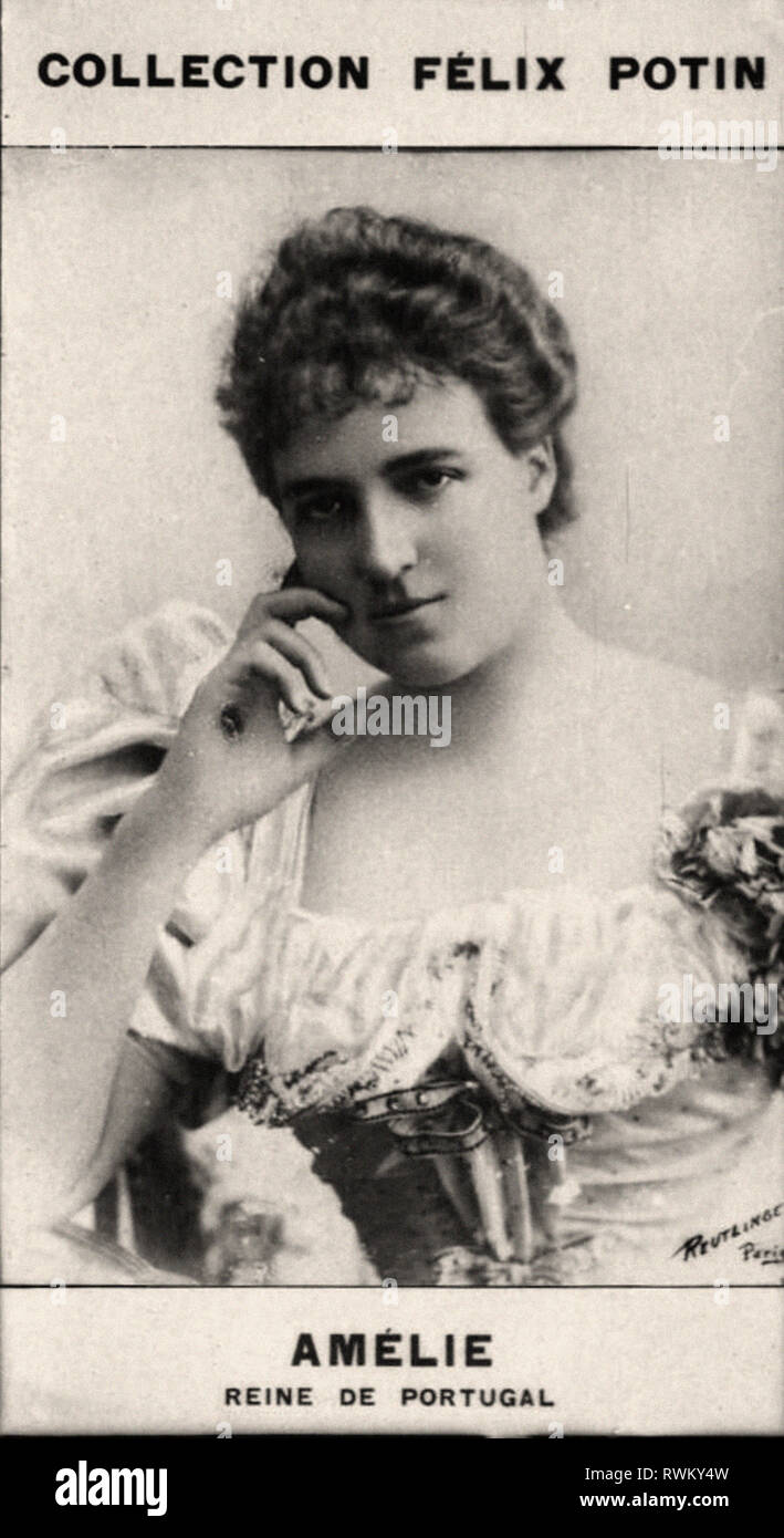 Photographic portrait of Amélie, reine de Portugal From First