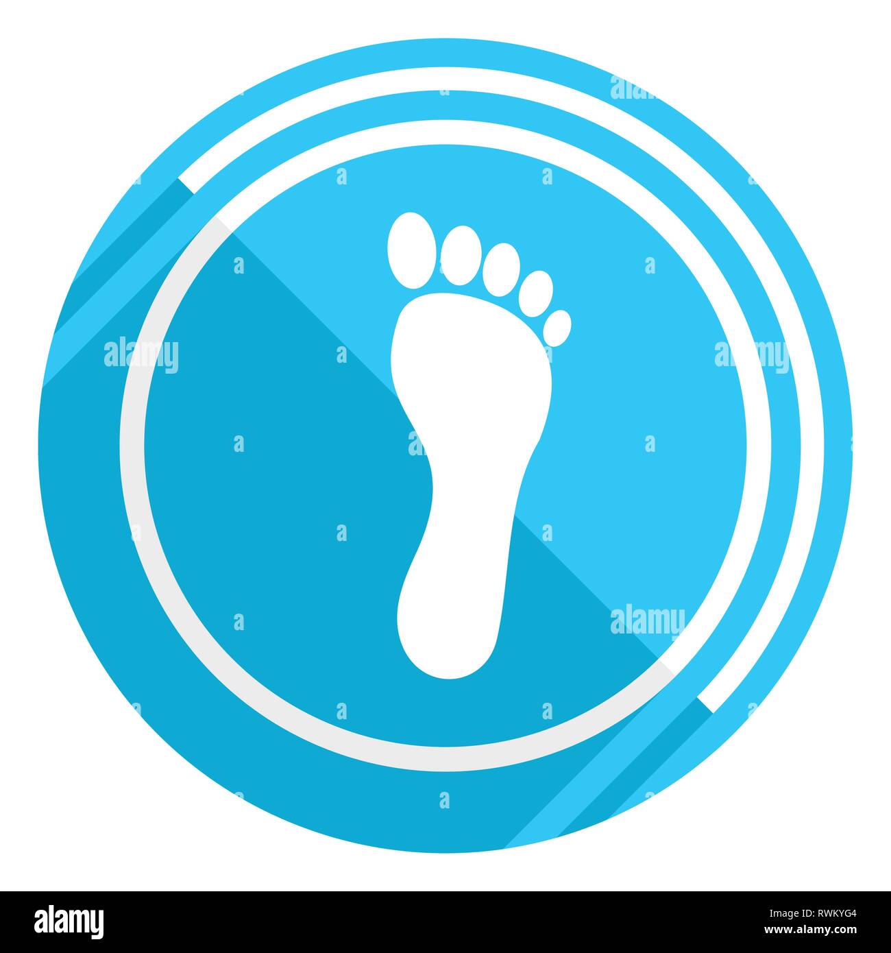Foot flat design blue web icon, easy to edit vector illustration for ...