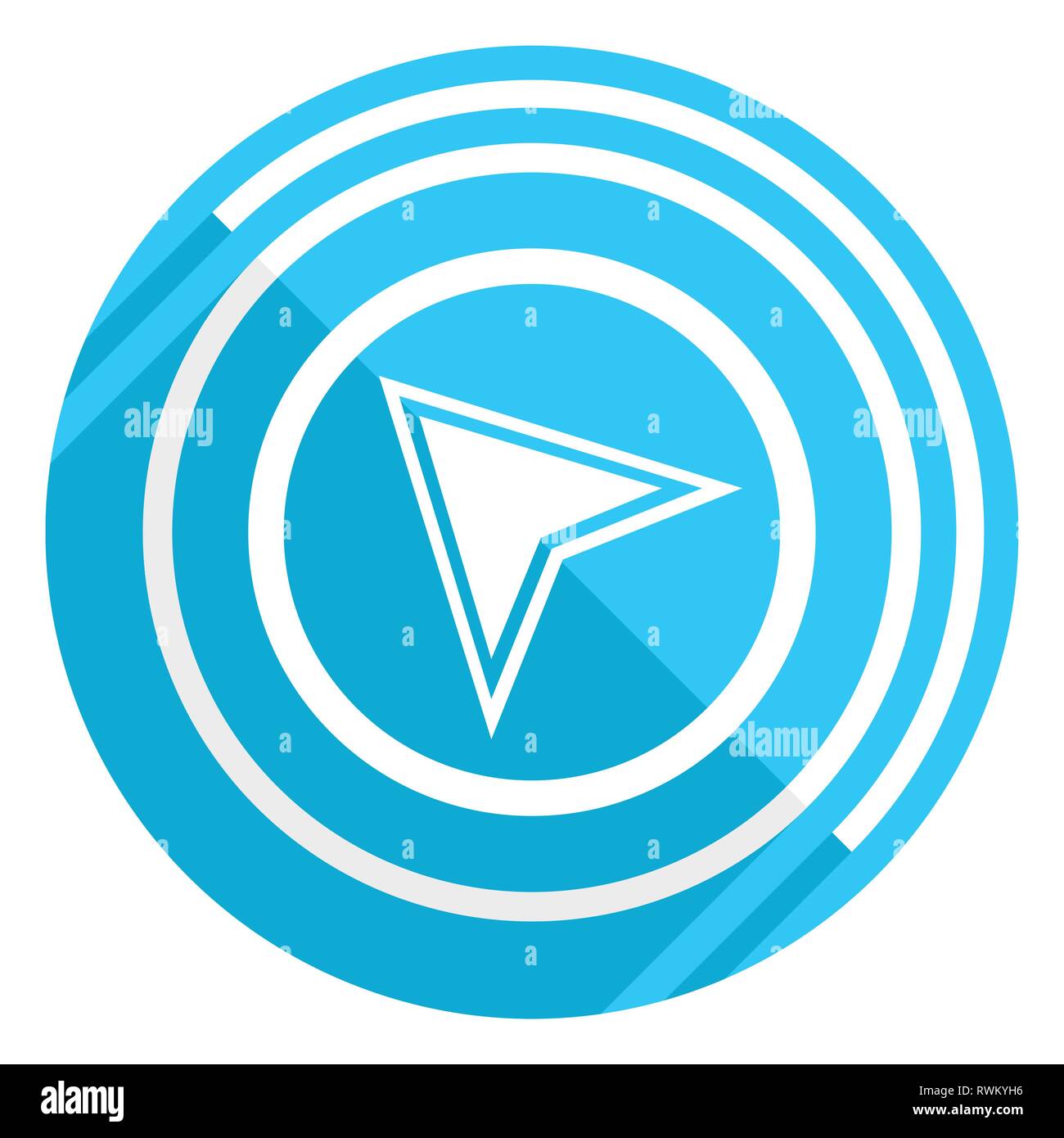 Navigation flat design blue web icon, easy to edit vector illustration ...