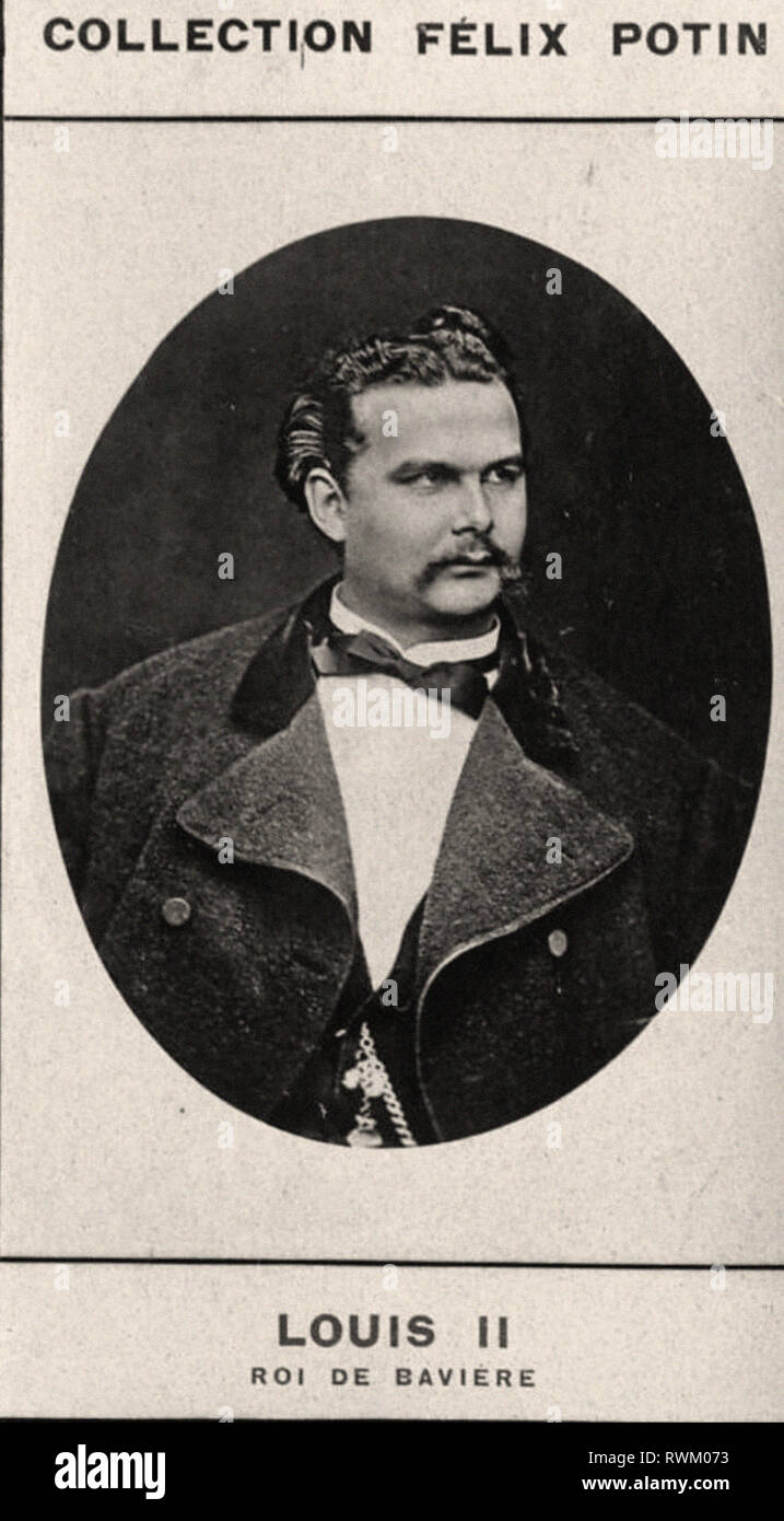 Photographic portrait of Louis II, roi de Bavière - From First COLLECTION FÉLIX POTIN, 19th century Stock Photo