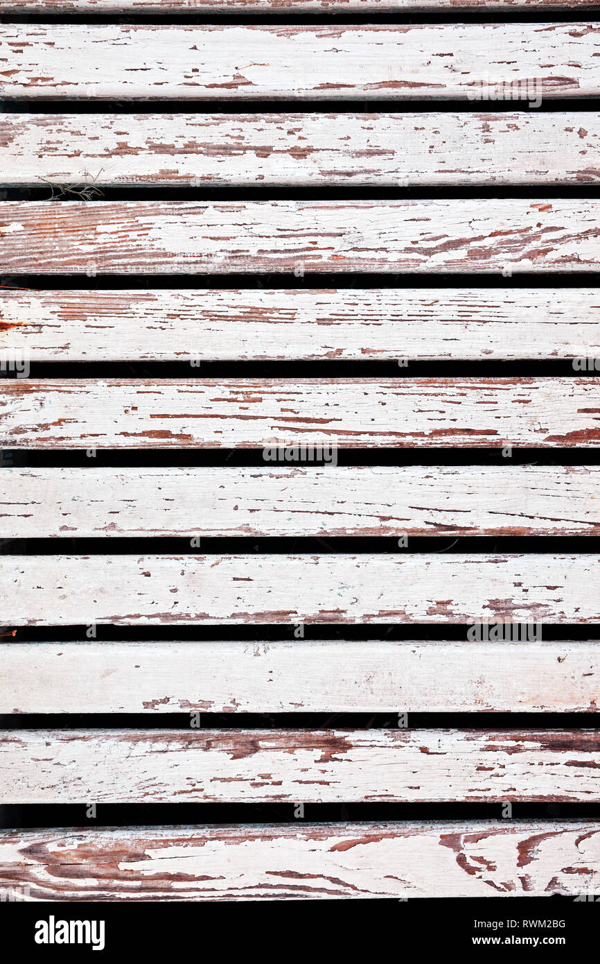 Peeled grunge rustic white wooden fence texture for background and ...