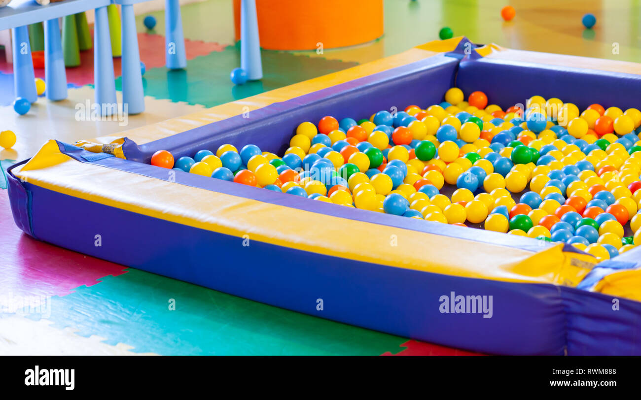 Plastic pool ball party colorful for kids Stock Photo Alamy