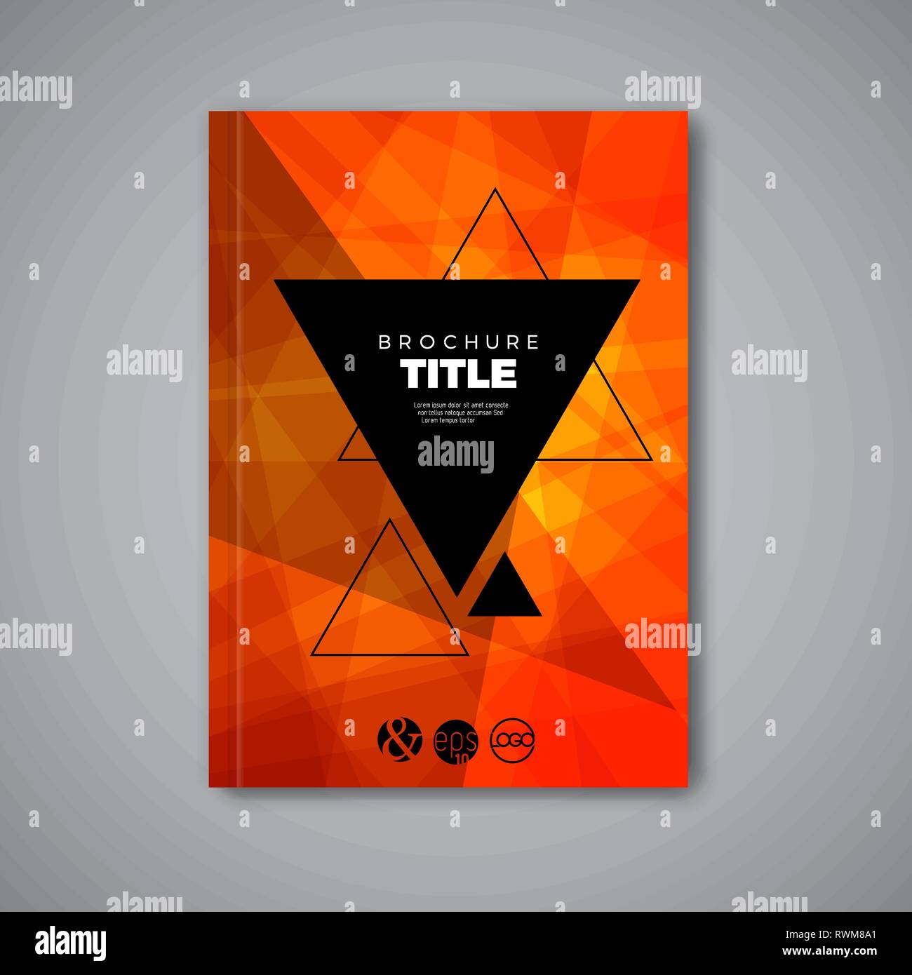 Modern Vector abstract red brochure / book / flyer design template