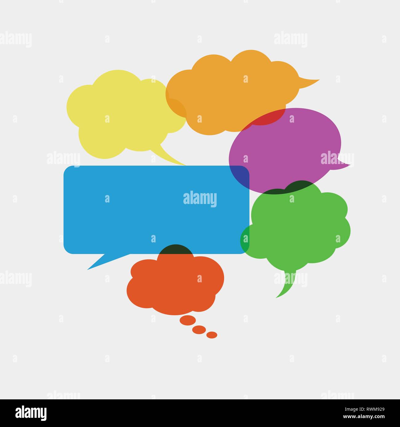 Vector set of stickers of speech bubbles. Blank empty speech bubbles ...