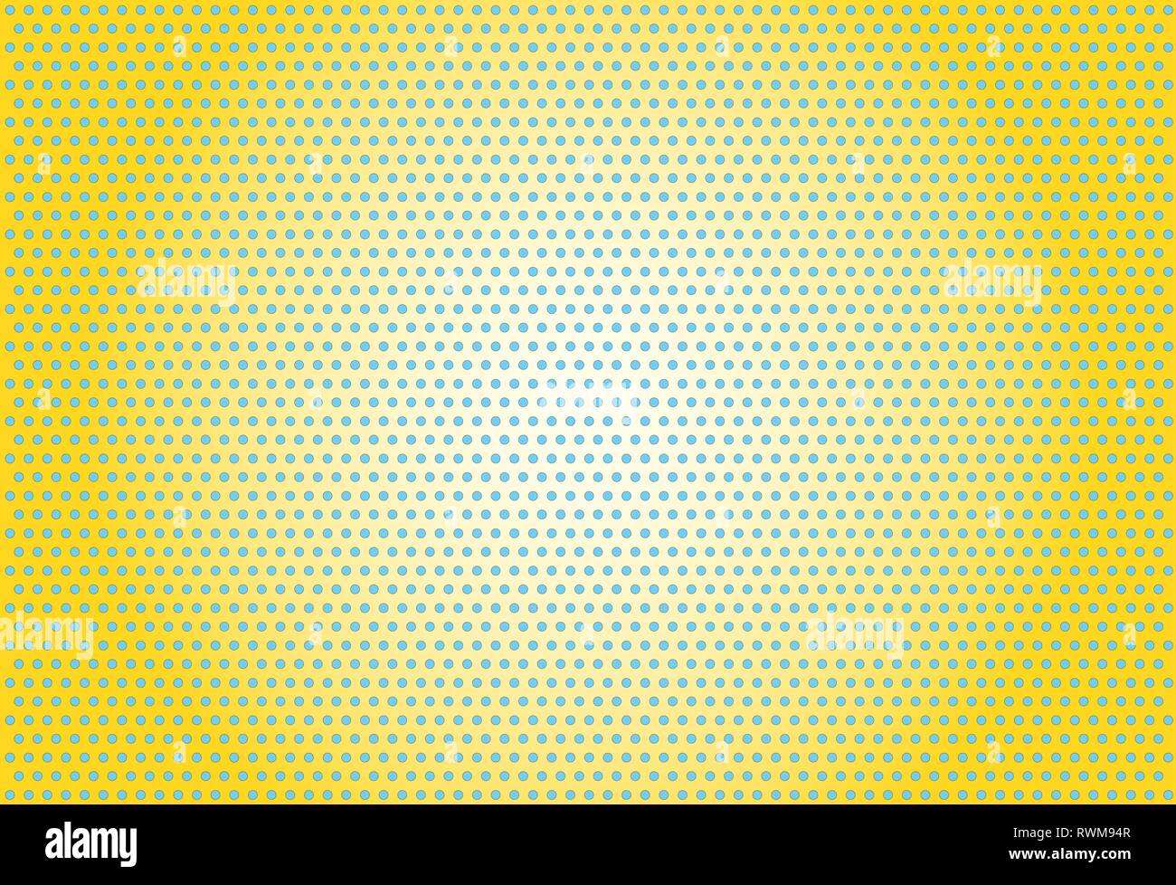 PopArt spotted yellow background blue dotted Stock Vector