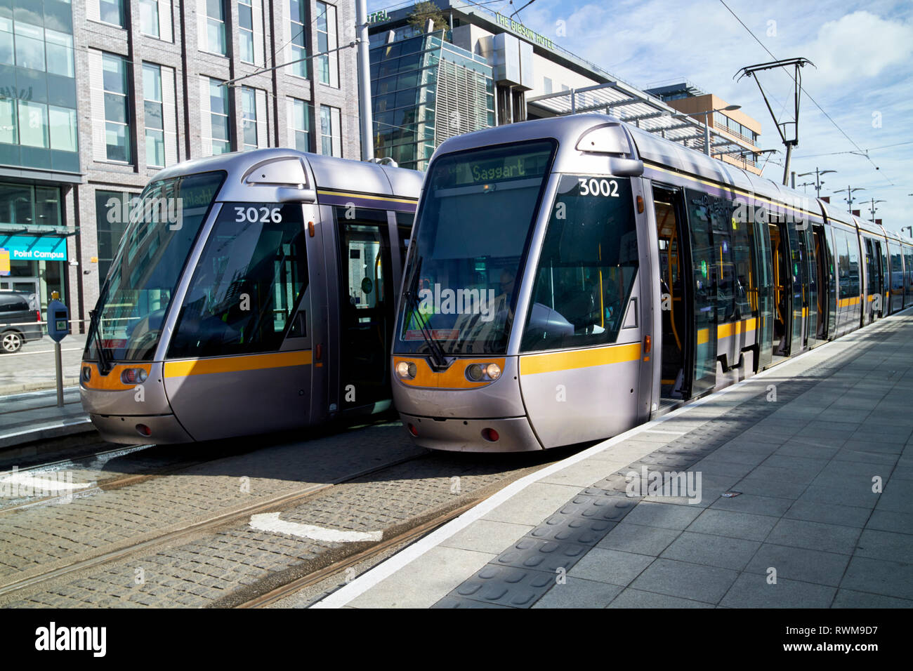 Luas dublins light rail system red route start at the point Dublin republic of Ireland Stock Photo