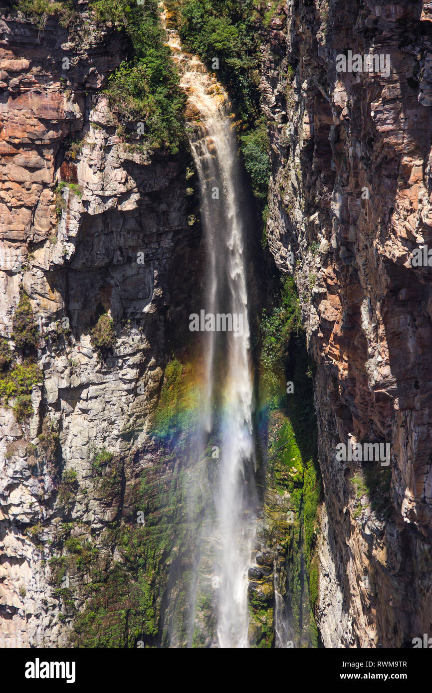 Fumaca Waterfall in Chapada Diamantina National Park - Brazil Stock ...