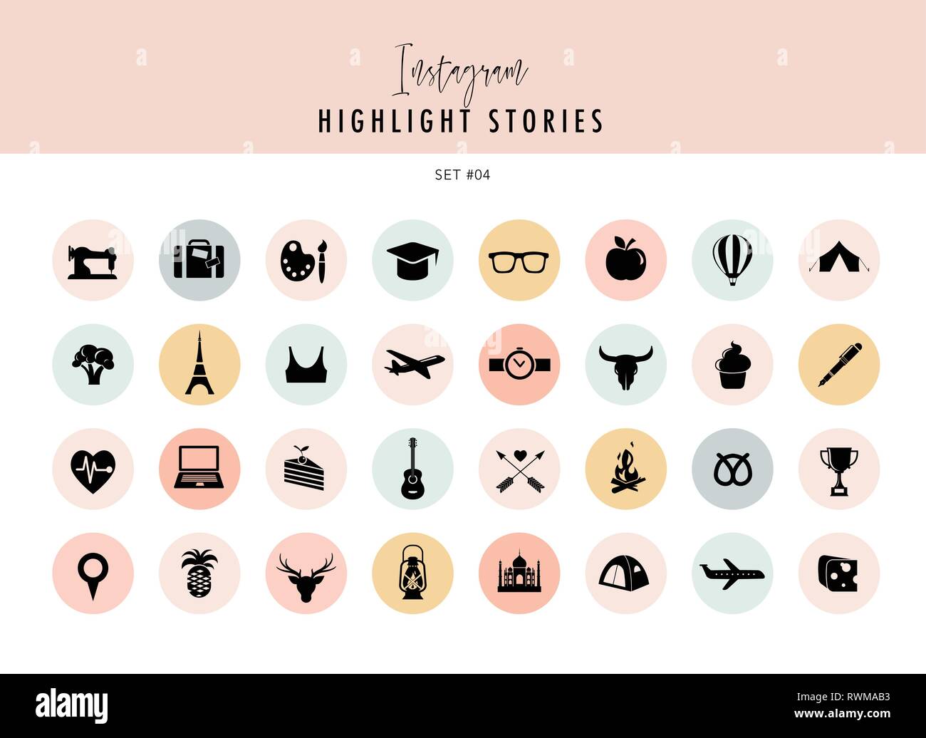 Instagram Highlights Stories Covers Icons Collection A
