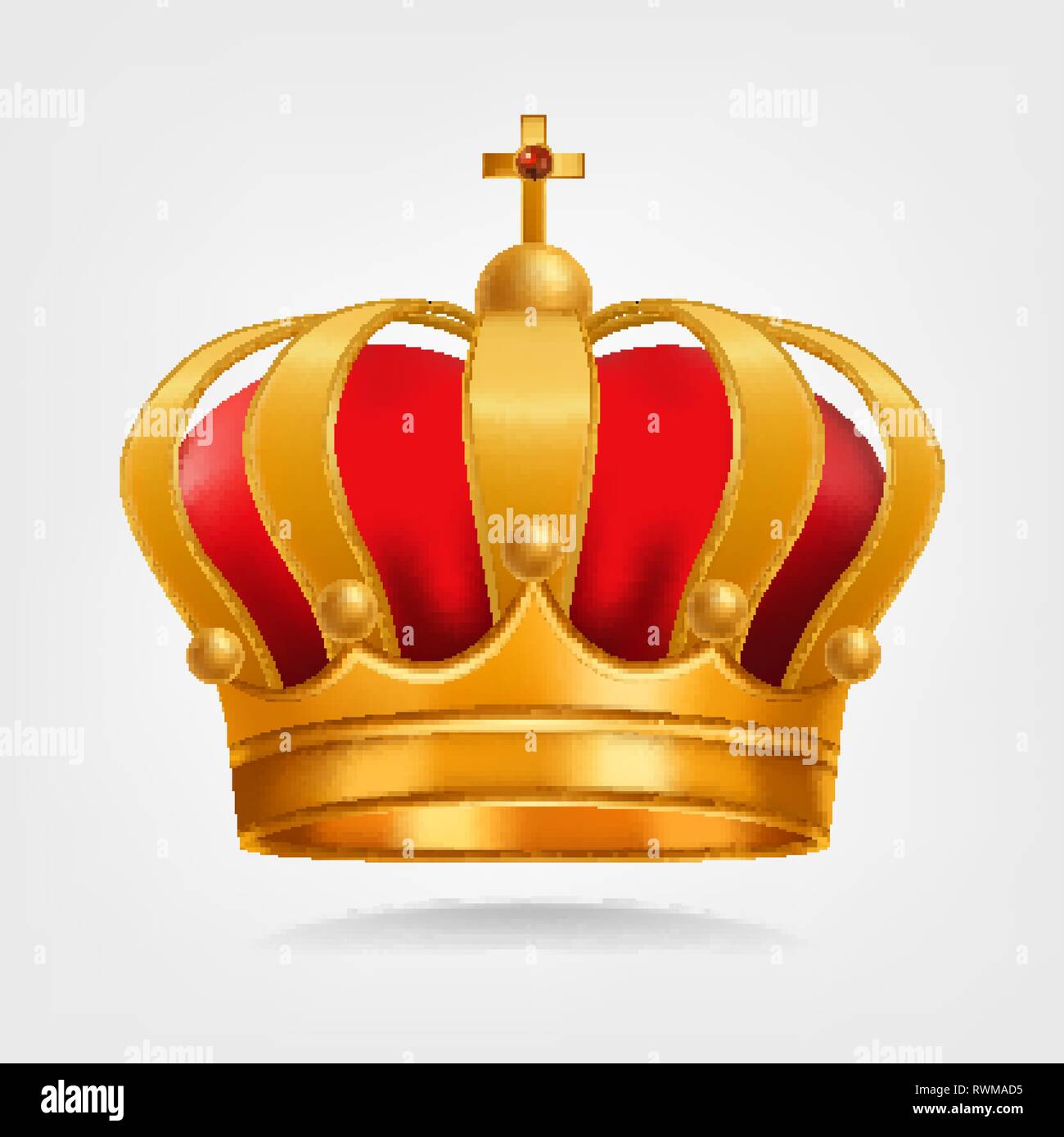 Gold Crown Vector. Luxury Monarchy Symbol. Isolated Realistic ...