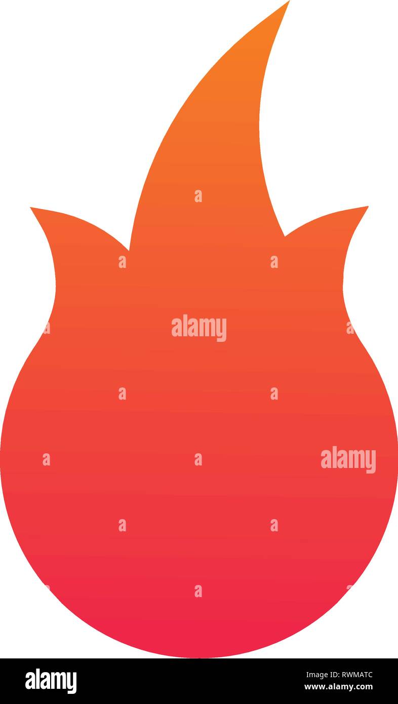 Fire or flame simple Logo. Vector illustration isolated on white Stock ...