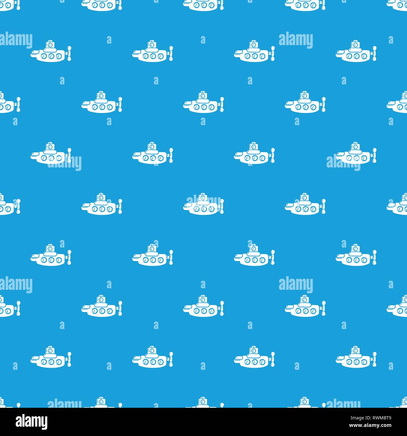 Submarine nautical pattern vector seamless blue Stock Vector