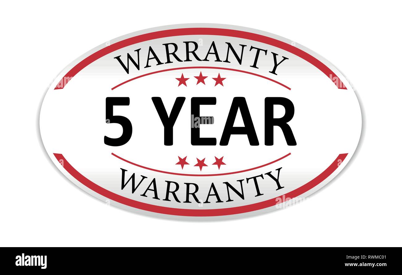 warranty 5 year paper web lable badge isolated Stock Vector Image & Art ...