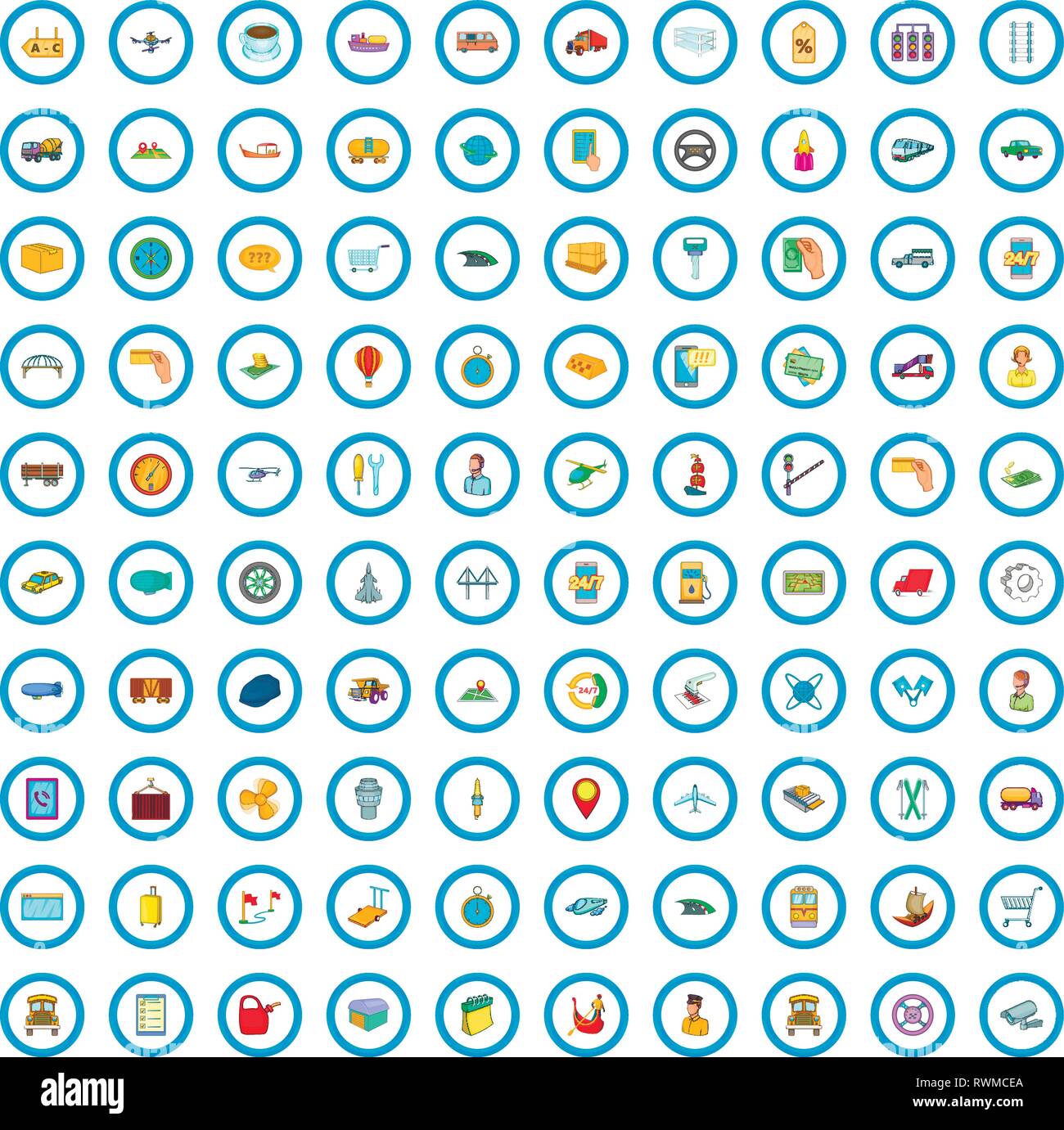 100 delivery icons set, cartoon style Stock Vector Image & Art - Alamy
