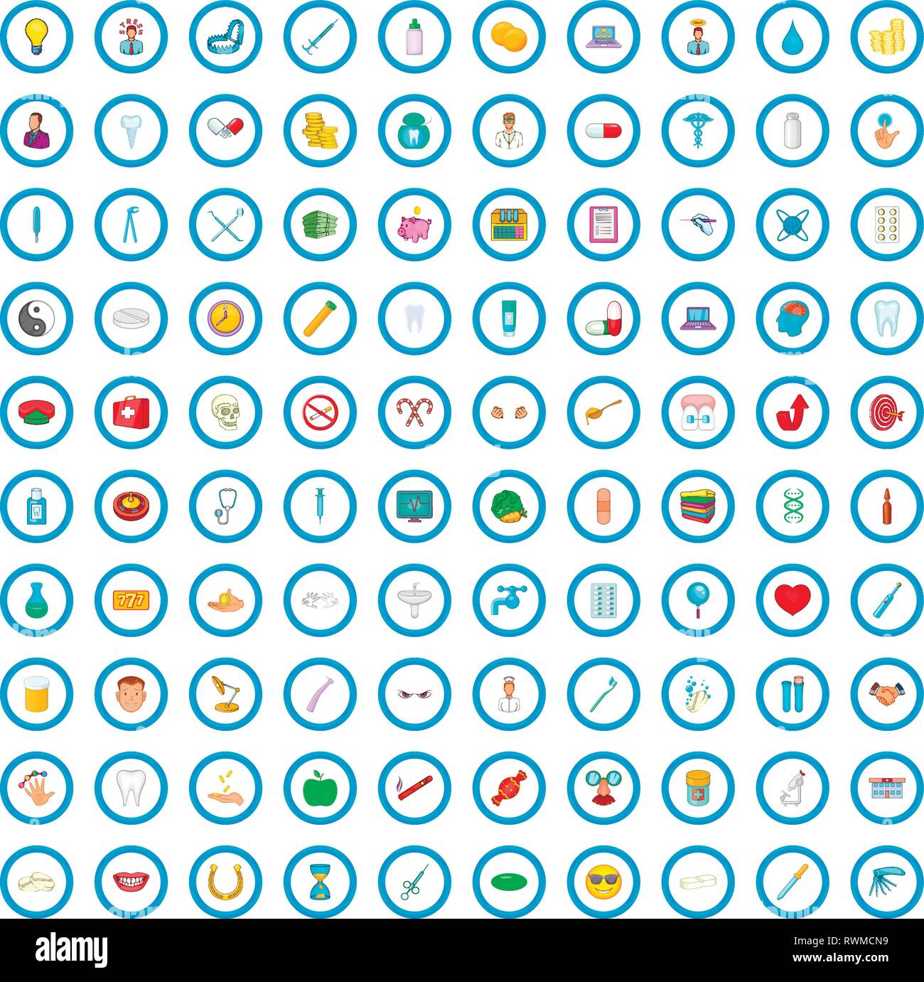 100 dentist icons set, cartoon style Stock Vector Image & Art - Alamy