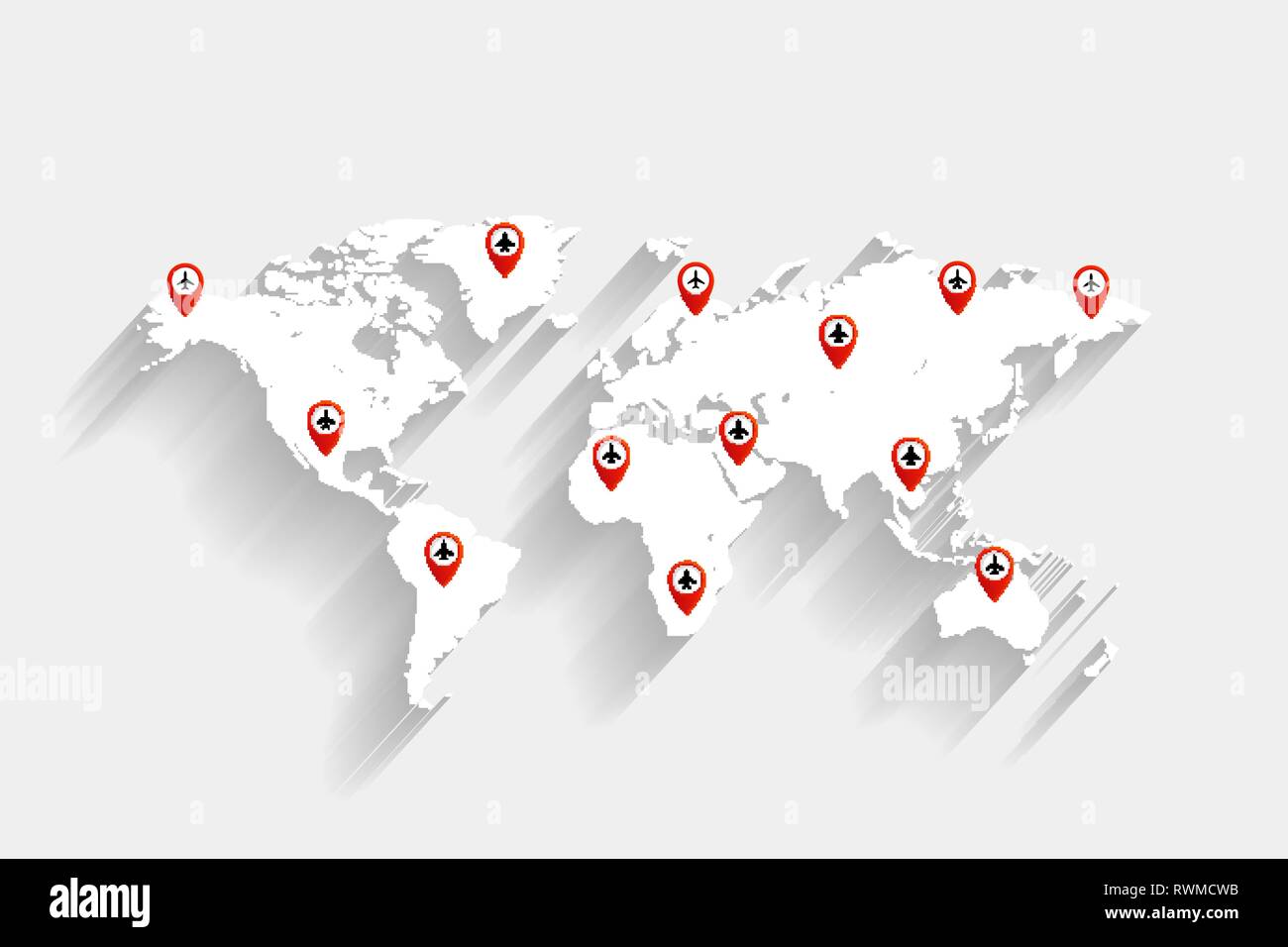 Usa map airplane routes hi-res stock photography and images - Alamy
