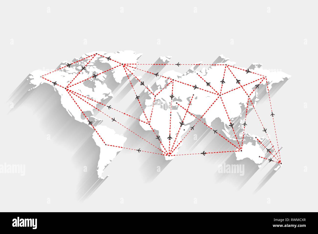 Usa map airplane routes hi-res stock photography and images - Alamy