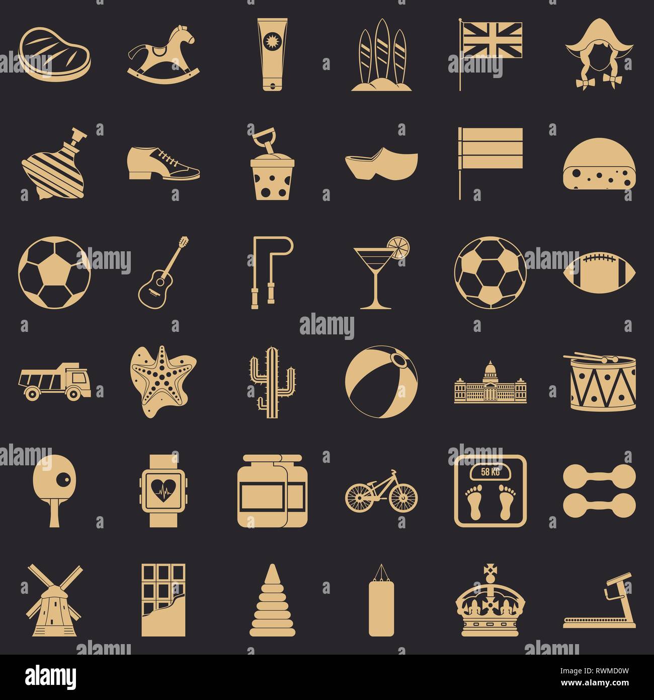 Ball icons set, simple style Stock Vector Image & Art - Alamy