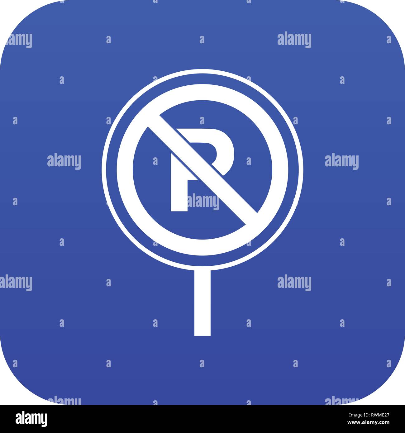 No parking sign icon digital blue Stock Vector Image & Art - Alamy