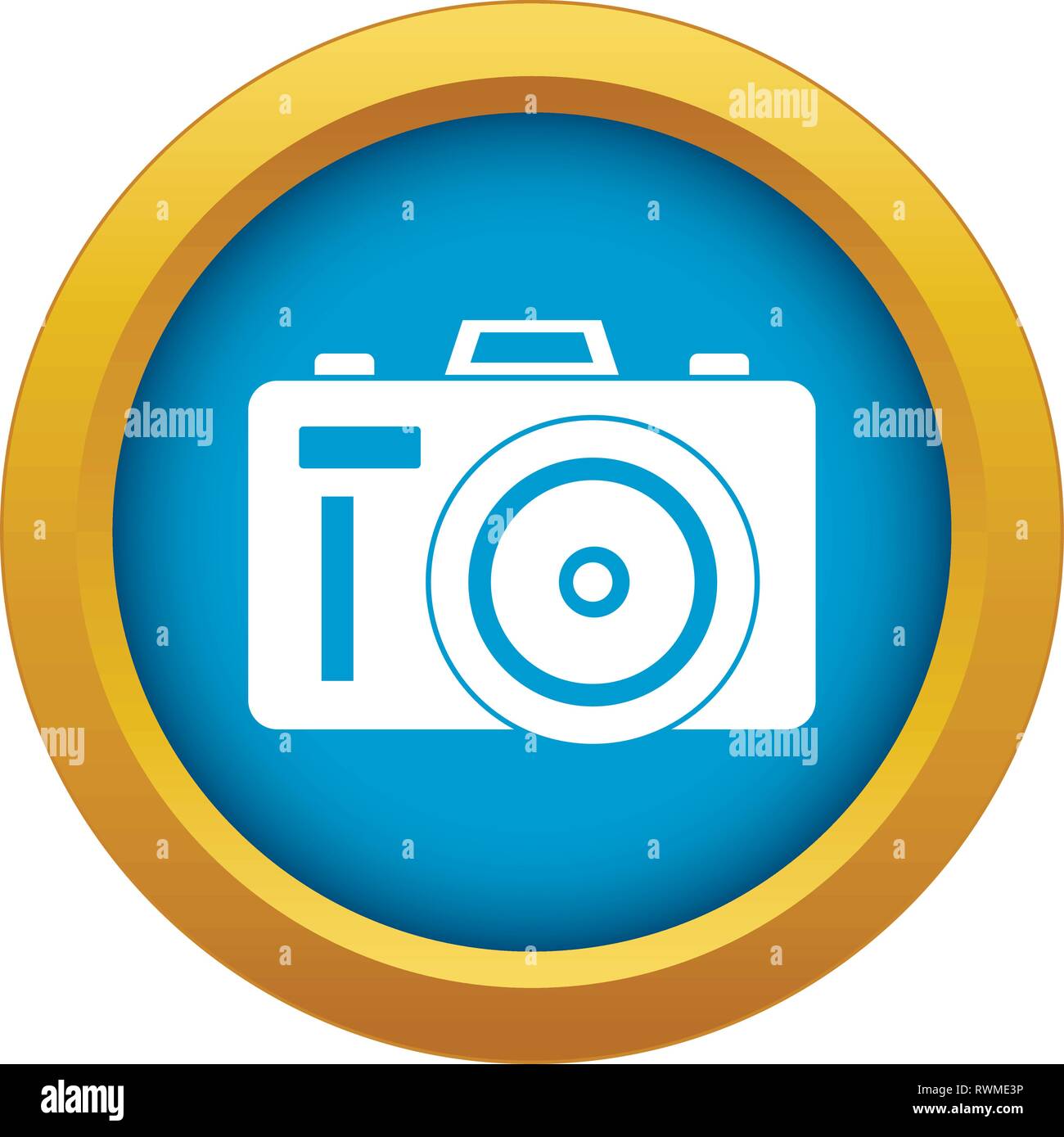 Photocamera icon blue vector isolated Stock Vector