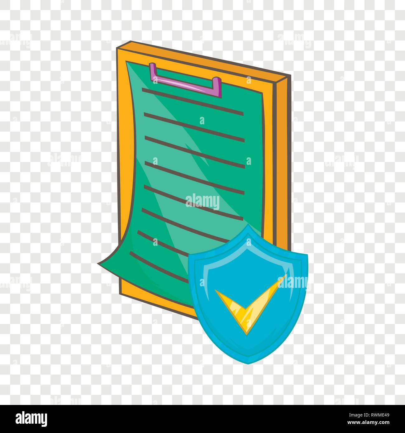 Clipboard with insurance form icon, cartoon style Stock Vector Image ...