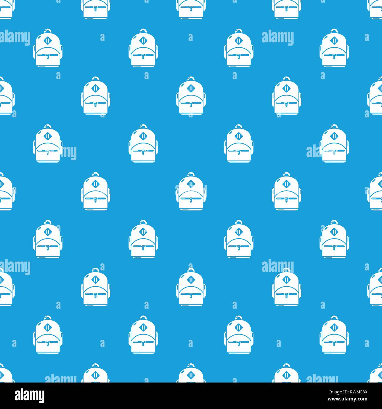 Schoolbag pattern vector seamless blue Stock Vector