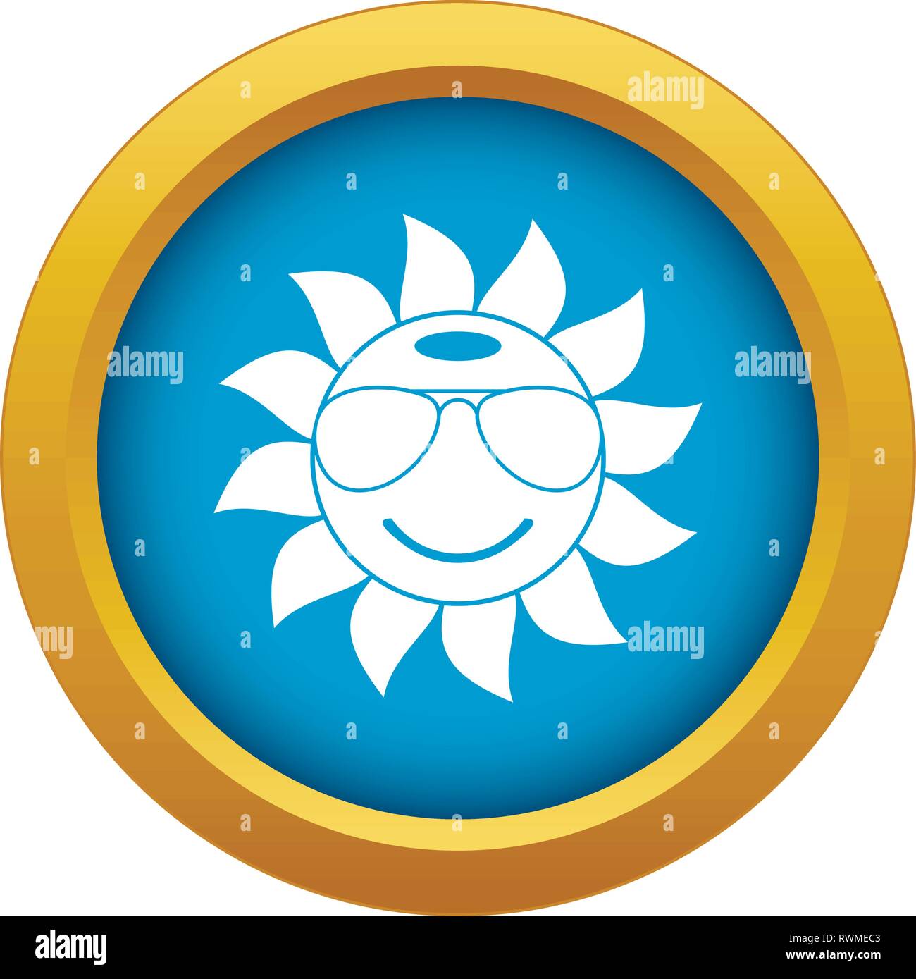 Sun icon blue vector isolated Stock Vector Image & Art - Alamy