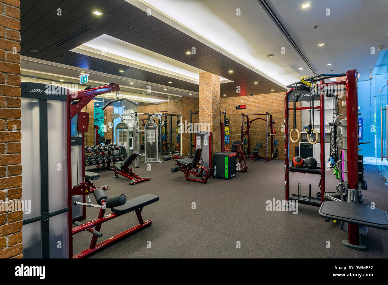 Fitness centre and health club in the luxury resort hotel ...