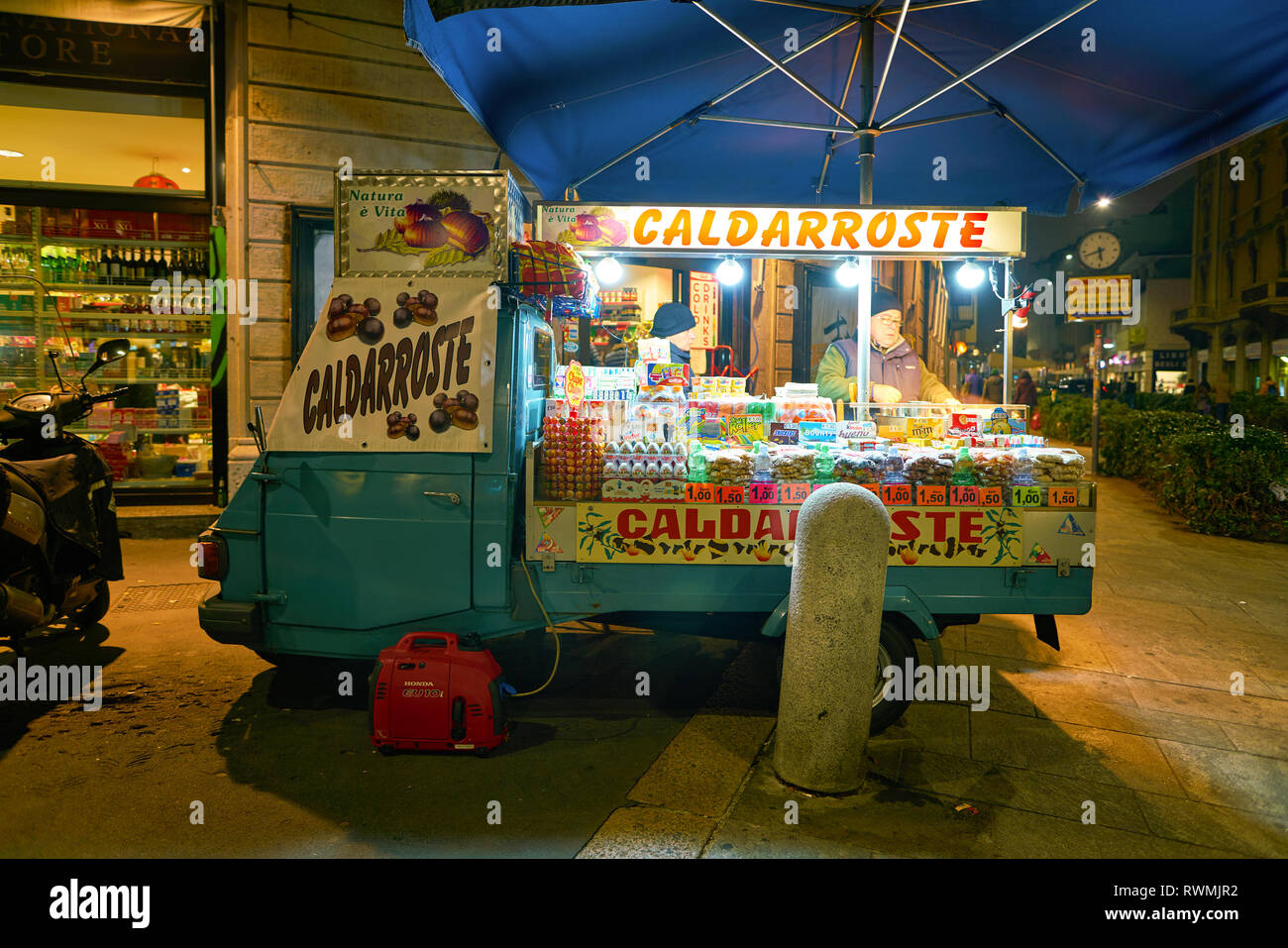 MILAN, ITALY - CIRCA NOVEMBER, 2017: street food in Milan. Street food