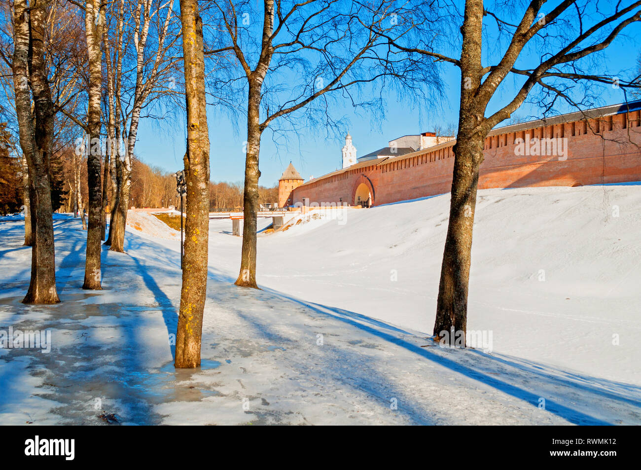 Novgorod Winter Veliky Novgorod Kremlin fortress in winter day in Veliky Novgorod ...