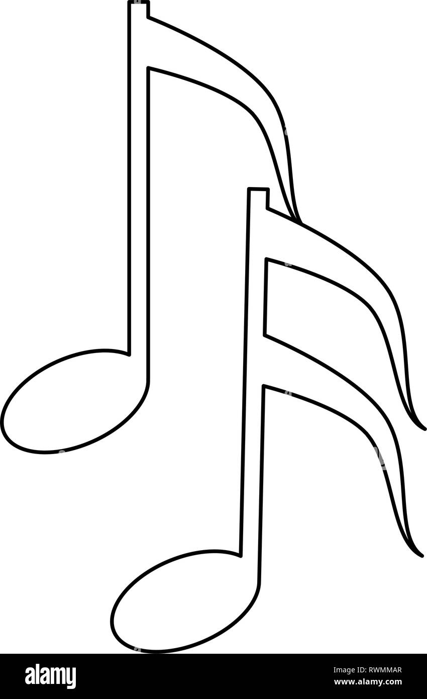 Music notes symbol black and white Stock Vector Image & Art Alamy