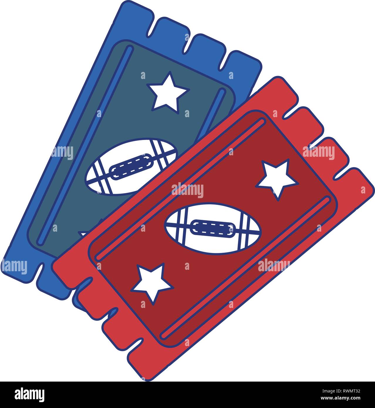 american football game tickets blue lines Stock Vector Image & Art - Alamy