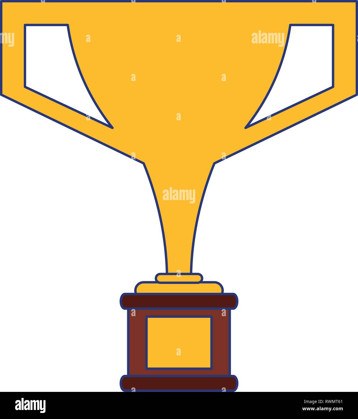 trophy cup award symbol blue lines Stock Vector Image & Art - Alamy
