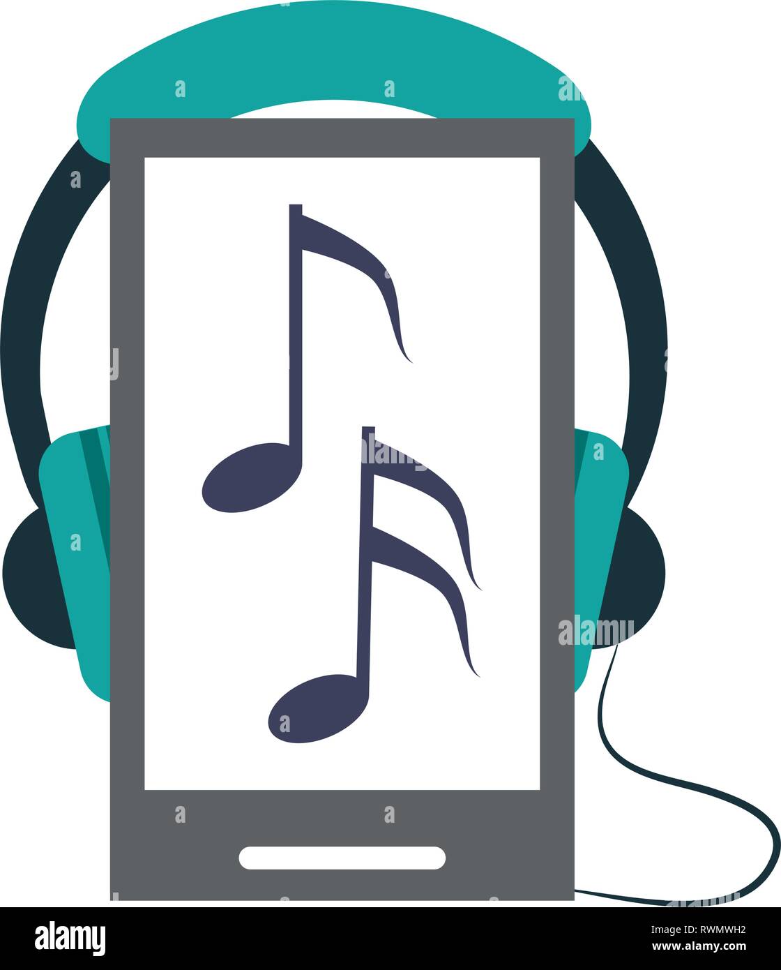 Mobile Phone Music Notes Stock Vector Images - Alamy