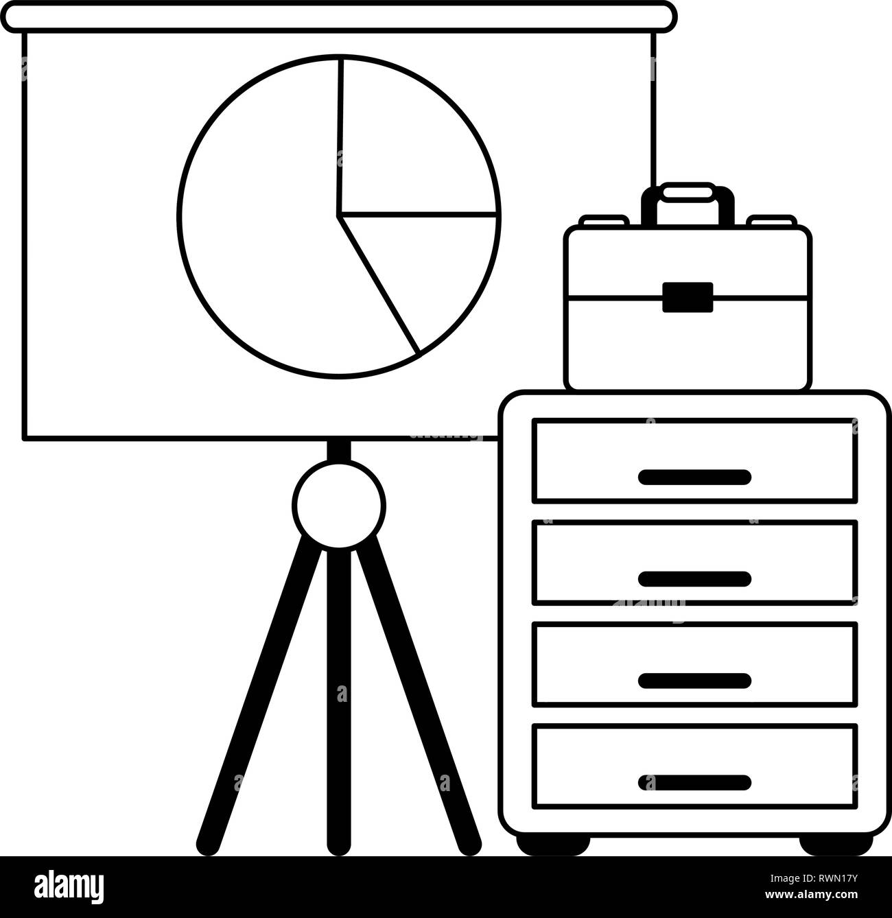 Business and office elements black and white Stock Vector Image & Art ...