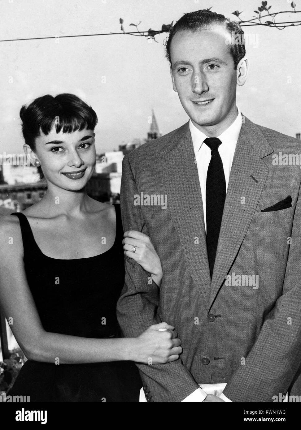 Audrey Hepburn, with her fiance, James Hanson, (they never married